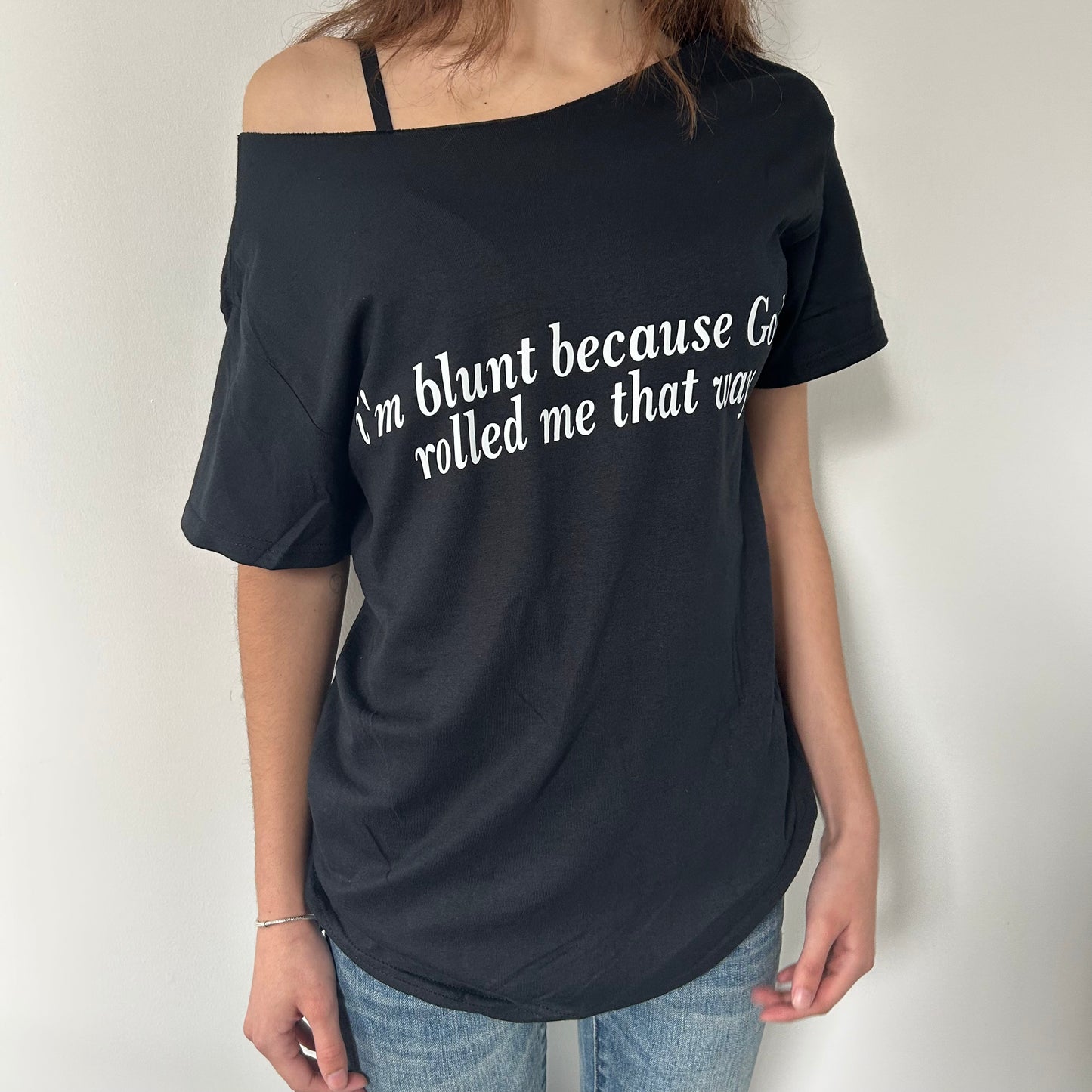 I'm Blunt Off The Shoulder Top