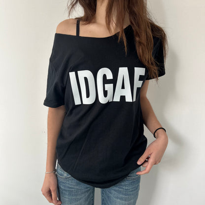 Idgaf Off The Shoulder Top